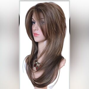 Unbranded Elegant Brown with highlights Women's Wig-altered